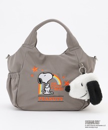 SNOOPYデザイン サイドギャザー2wayトート Sサイズ(レインボー)