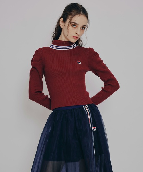 REDYAZEL（レディアゼル）の「［FILA×REDYAZEL］ラインタートルニットプルオーバー（ニット/セーター・レディース・ブラック/レッド/ネイビー/オフホワイト・FREE）」の13枚目の写真
