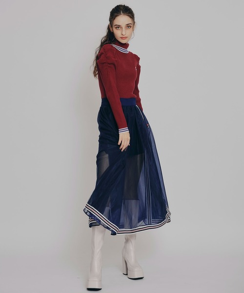 REDYAZEL（レディアゼル）の「［FILA×REDYAZEL］ラインタートルニットプルオーバー（ニット/セーター・レディース・ブラック/レッド/ネイビー/オフホワイト・FREE）」の17枚目の写真