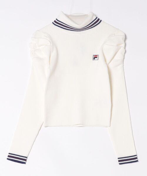REDYAZEL（レディアゼル）の「［FILA×REDYAZEL］ラインタートルニットプルオーバー（ニット/セーター・レディース・ブラック/レッド/ネイビー/オフホワイト・FREE）」の5枚目の写真