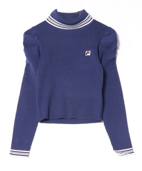 REDYAZEL（レディアゼル）の「［FILA×REDYAZEL］ラインタートルニットプルオーバー（ニット/セーター・レディース・ブラック/レッド/ネイビー/オフホワイト・FREE）」の6枚目の写真