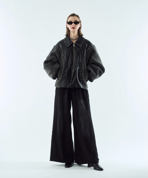 seyto（セイト）の「Boa studs blouson / ボアスタッズブルゾン（その他アウター・メンズ・ブラック・3/2）」の5枚目の写真