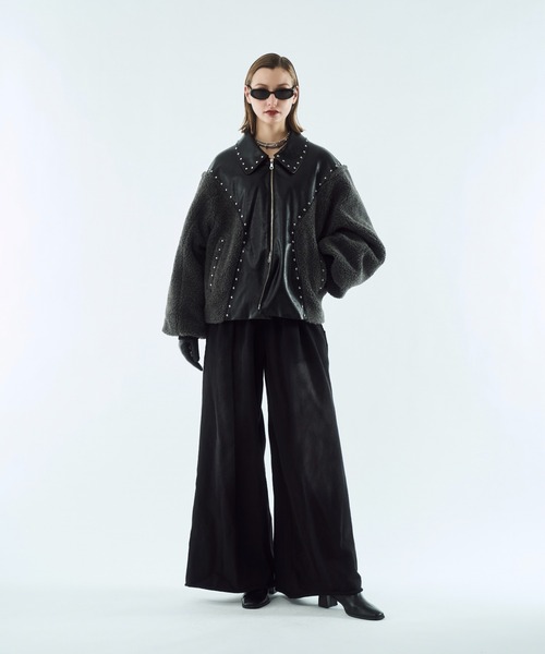 seyto（セイト）の「Boa studs blouson / ボアスタッズブルゾン
