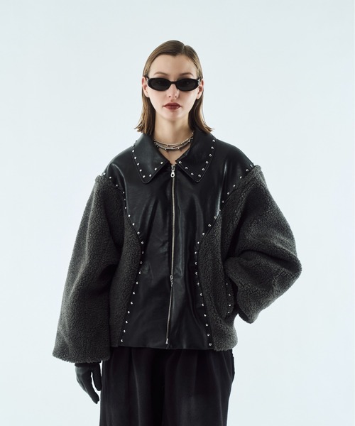 seyto（セイト）の「Boa studs blouson / ボアスタッズブルゾン（その他アウター・メンズ・ブラック・3/2）」の12枚目の写真