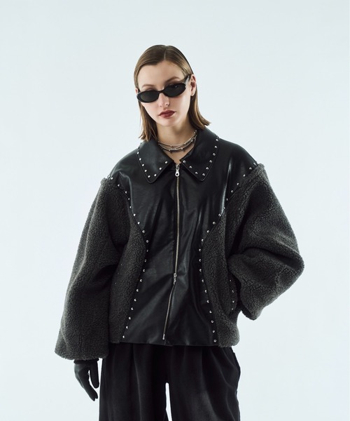 Boa studs blouson / ボアスタッズブルゾン（その他アウター）｜seyto