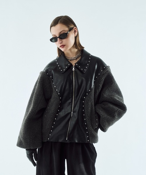 seyto（セイト）の「Boa studs blouson / ボアスタッズブルゾン（その他アウター・メンズ・ブラック・3/2）」の15枚目の写真