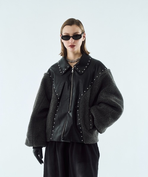 Boa studs blouson / ボアスタッズブルゾン（その他アウター）｜seyto