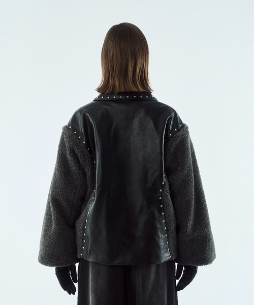 seyto（セイト）の「Boa studs blouson / ボアスタッズブルゾン（その他アウター・メンズ・ブラック・3/2）」の3枚目の写真