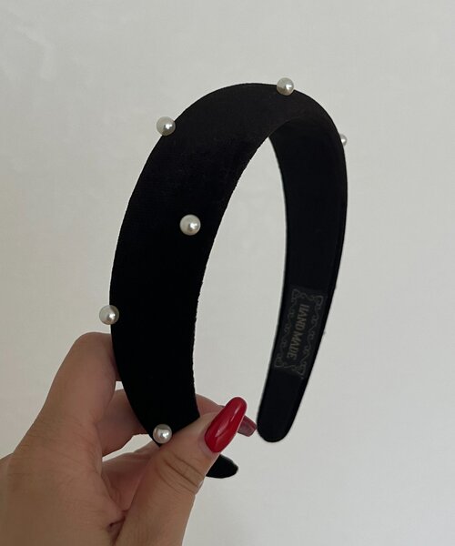 prose verse（プロズヴェール）の「パールカチューシャ（カチューシャ・レディース・ブラック・FREE）」の4枚目の写真