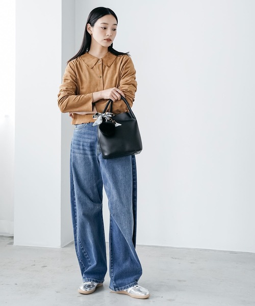 mili an deni(ミリアンデニ)の「エレファントポーチ付き2WAYフェイクレザーバッグ(ショルダーバッグ・レディース・ブラック/アッシュグレー・F)」の5枚目の写真