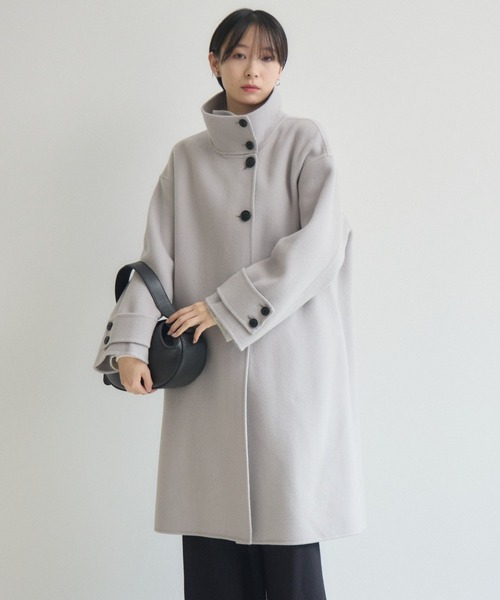 cloche スタンドカラーウールコート