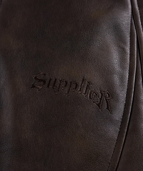 SUPPLIER(サプライヤー)の「SUPPLIER/サプライヤー FAUX FUR HOODED BOMBER JACKET ブランドロゴ ダブルジップ N2Bジャケット(ブルゾン・メンズ・ブラック/ブラウン・S/M/L)」の19枚目の写真