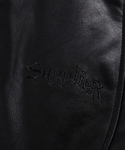 SUPPLIER(サプライヤー)の「SUPPLIER/サプライヤー FAUX FUR HOODED BOMBER JACKET ブランドロゴ ダブルジップ N2Bジャケット(ブルゾン・メンズ・ブラック/ブラウン・S/M/L)」の12枚目の写真
