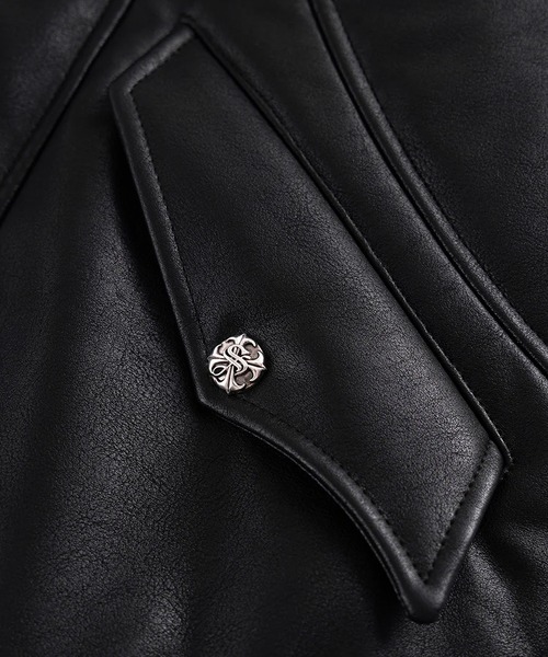 SUPPLIER(サプライヤー)の「SUPPLIER/サプライヤー FAUX FUR HOODED BOMBER JACKET ブランドロゴ ダブルジップ N2Bジャケット(ブルゾン・メンズ・ブラック/ブラウン・S/M/L)」の13枚目の写真