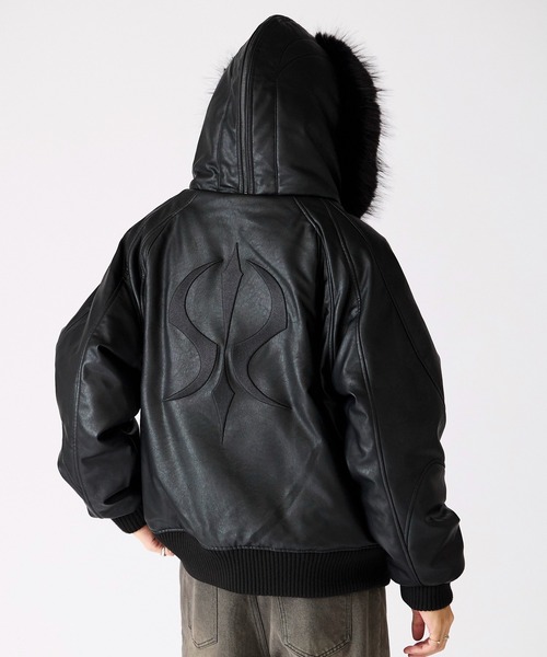 セール】SUPPLIER/サプライヤー FAUX FUR HOODED BOMBER JACKET