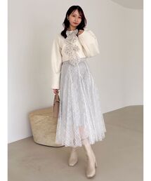 dazzlin | スパンコールチュールチェックスカート(スカート)