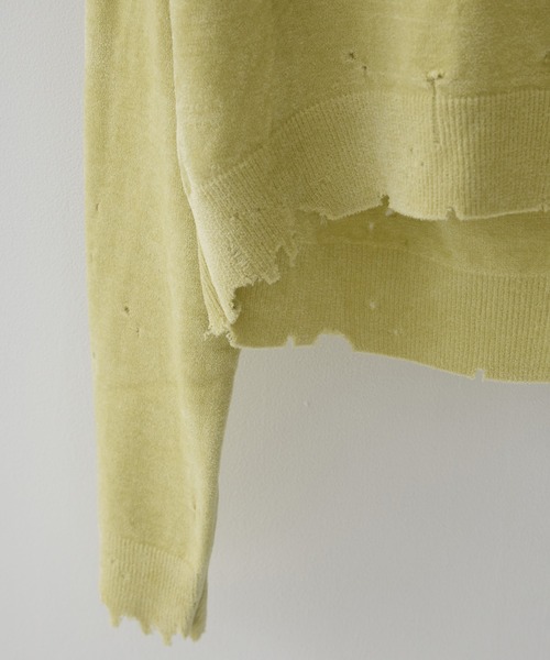 MIHARAYASUHIRO(ミハラヤスヒロ)の「【MIHARA YASUHIRO/ミハラヤスヒロ】DISTRESSED KNIT PULLOVER/ディストレストニットプルオーバー(ニット/セーター・レディース・ライム/ブラック・36)」の7枚目の写真