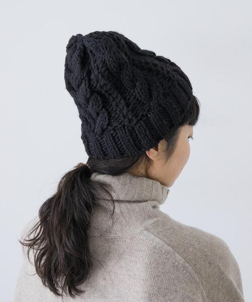 かぐれ(カグレ)の「ペルーアランニットキャップ(ニットキャップ/ビーニー・レディース・グレー/ブラック・FREE)」の6枚目の写真