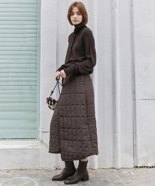 tageechita(タジチタ)の「【tageechita】キルティングラップロングスカート(スカート・レディース・ブラウン・S/M/L)」の9枚目の写真