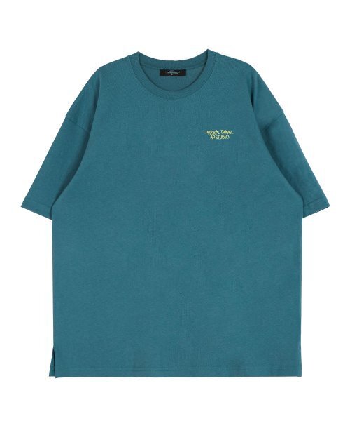 ASTRAL PROJECTION(アストラルプロジェクション)の「ホワイトフィジカルトラベルラウンドネック15番手綿半袖Tシャツ_ブルーグリーン(Tシャツ/カットソー・メンズ・その他・LARGE/X-LARGE)」の2枚目の写真
