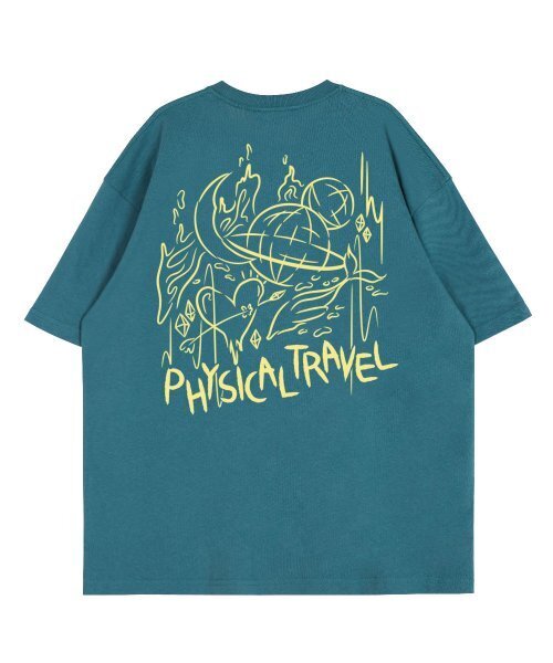 ASTRAL PROJECTION(アストラルプロジェクション)の「ホワイトフィジカルトラベルラウンドネック15番手綿半袖Tシャツ_ブルーグリーン(Tシャツ/カットソー・メンズ・その他・LARGE/X-LARGE)」の3枚目の写真