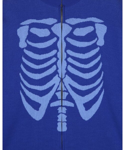BESLOW(ビースロー)の「SKELETON HIGH NECK KNIT ZIP UP BLUE(カーディガン/ボレロ・メンズ・その他・LARGE/MEDIUM/SMALL/X-LARGE)」の2枚目の写真