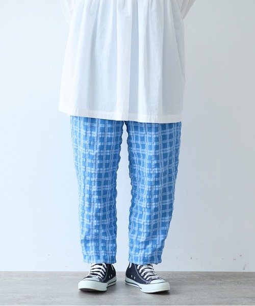 bulle de savon（ビュルデサボン）の「●sheer check タックパンツ（その他パンツ・レディース・ブルー/グリーン・FREE）」の7枚目の写真