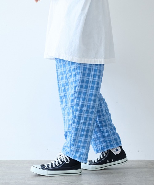 bulle de savon（ビュルデサボン）の「●sheer check タックパンツ（その他パンツ・レディース・ブルー/グリーン・FREE）」の13枚目の写真