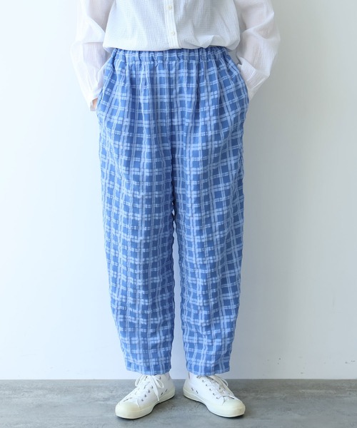 bulle de savon（ビュルデサボン）の「●sheer check タックパンツ（その他パンツ・レディース・ブルー/グリーン・FREE）」の3枚目の写真