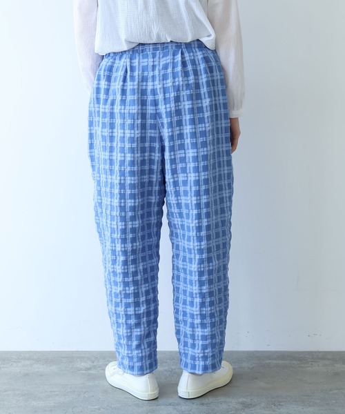 bulle de savon（ビュルデサボン）の「●sheer check タックパンツ（その他パンツ・レディース・ブルー/グリーン・FREE）」の5枚目の写真
