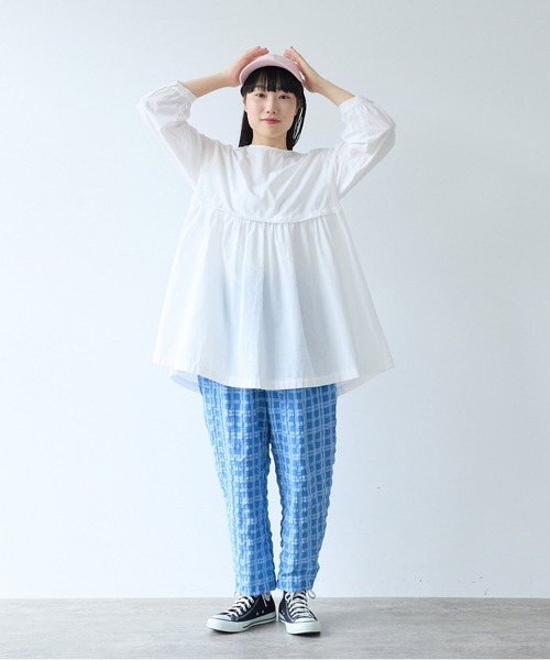 bulle de savon（ビュルデサボン）の「●sheer check タックパンツ（その他パンツ・レディース・ブルー/グリーン・FREE）」の19枚目の写真