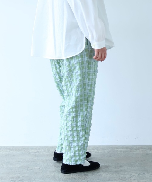 bulle de savon(ビュルデサボン)の「●sheer check タックパンツ(その他パンツ・レディース・ブルー・FREE)」の4枚目の写真
