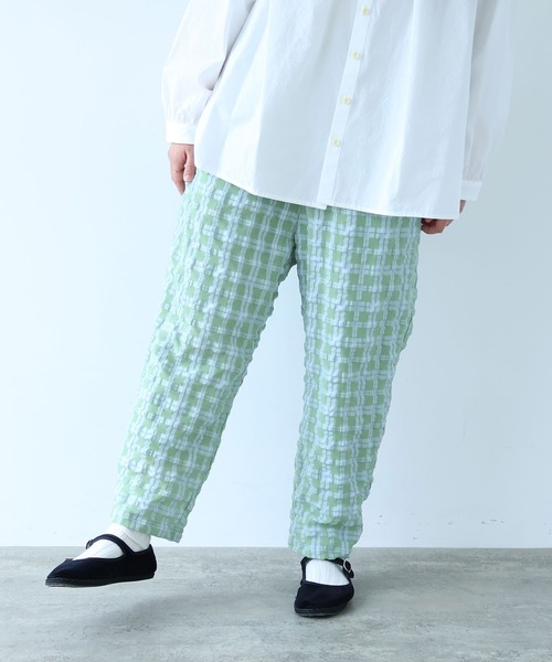 bulle de savon(ビュルデサボン)の「●sheer check タックパンツ(その他パンツ・レディース・ブルー・FREE)」の2枚目の写真