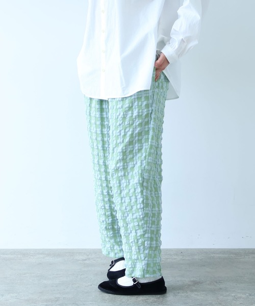 bulle de savon(ビュルデサボン)の「●sheer check タックパンツ(その他パンツ・レディース・ブルー・FREE)」の3枚目の写真