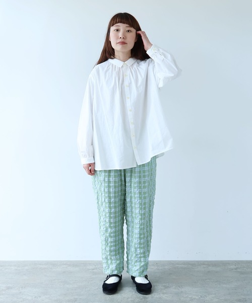 bulle de savon(ビュルデサボン)の「●sheer check タックパンツ(その他パンツ・レディース・ブルー・FREE)」の7枚目の写真