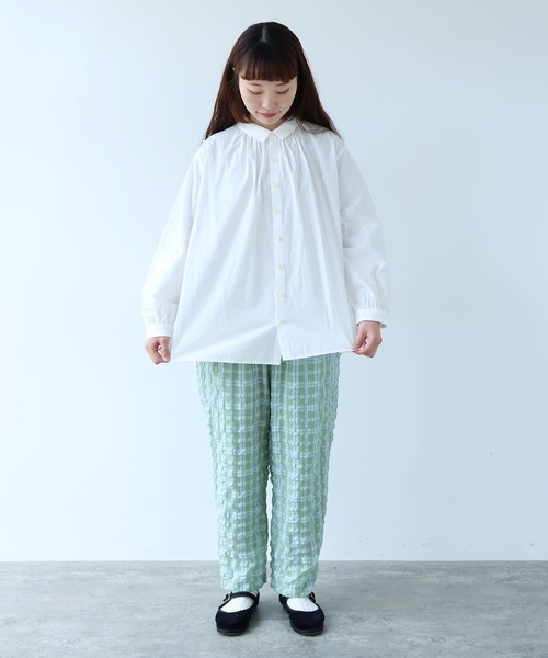 bulle de savon(ビュルデサボン)の「●sheer check タックパンツ(その他パンツ・レディース・ブルー・FREE)」の6枚目の写真