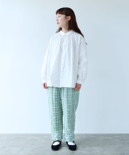 bulle de savon(ビュルデサボン)の「●sheer check タックパンツ(その他パンツ・レディース・ブルー・FREE)」の8枚目の写真