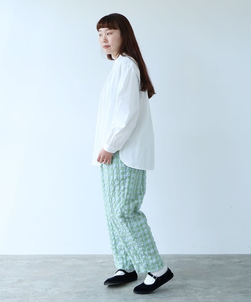 bulle de savon(ビュルデサボン)の「●sheer check タックパンツ(その他パンツ・レディース・ブルー・FREE)」の9枚目の写真