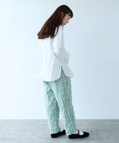 bulle de savon(ビュルデサボン)の「●sheer check タックパンツ(その他パンツ・レディース・ブルー・FREE)」の10枚目の写真