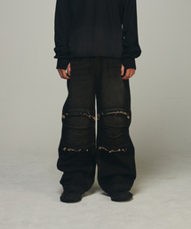 BLR（ビーエルアール）の「Knee Point Washed Denim Pants Brown（デニムパンツ）」