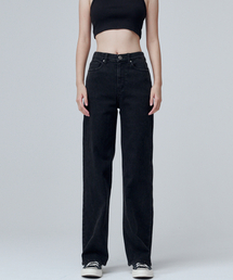 MALOUPE（マロップ）の「9101 Brushed high rise wide denim pants (black)（デニムパンツ・レディース）」