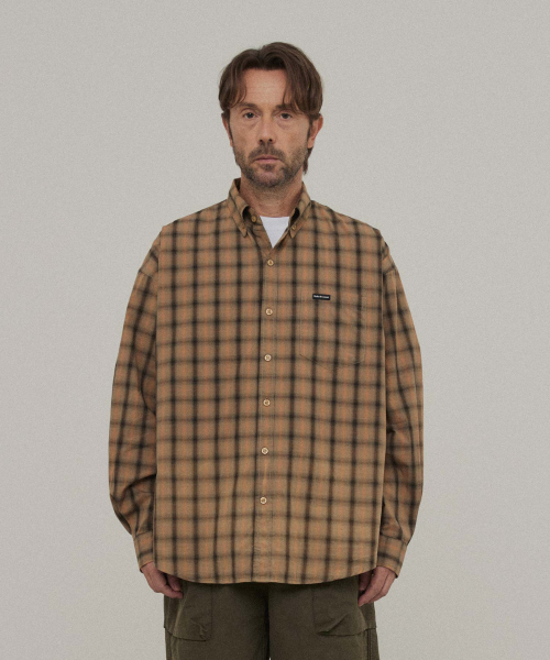 WMC(ダブリューエムシー)の「オンブレチェックシャツ_YELLOW(シャツ/ブラウス・メンズ・イエロー・MEDIUM/LARGE/X-LARGE)」の1枚目の写真