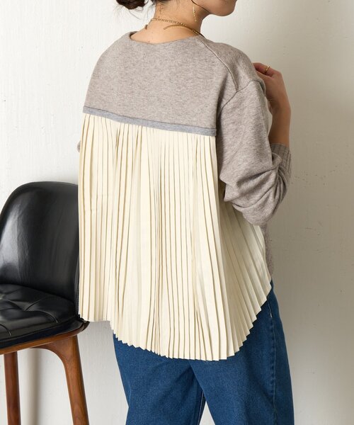 Jena espace merveilleux(ジェナ エスパスメルヴェイユ)の「【体系カバー◎】バックプリーツボートニット(ニット/セーター・レディース・グレー/パープル/ネイビー・FREE)」の11枚目の写真