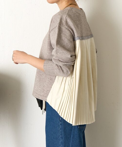Jena espace merveilleux(ジェナ エスパスメルヴェイユ)の「【体系カバー◎】バックプリーツボートニット(ニット/セーター・レディース・グレー/パープル/ネイビー・FREE)」の12枚目の写真