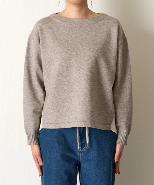 Jena espace merveilleux(ジェナ エスパスメルヴェイユ)の「【体系カバー◎】バックプリーツボートニット(ニット/セーター・レディース・グレー/パープル/ネイビー・FREE)」の13枚目の写真