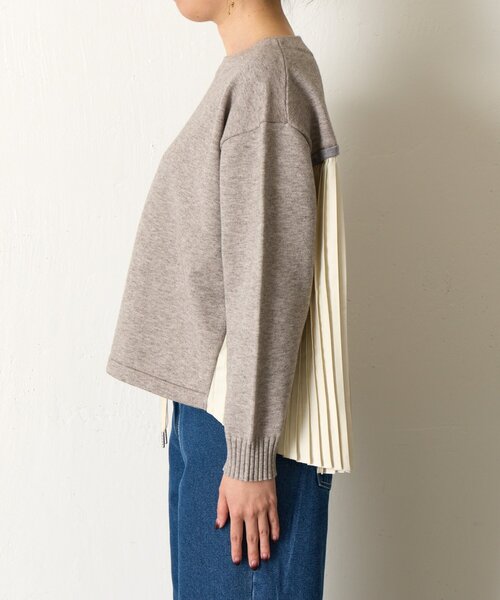 Jena espace merveilleux（ジェナ　エスパスメルヴェイユ）の「【体系カバー◎】バックプリーツボートニット（ニット/セーター・レディース・グレー/パープル/ネイビー・FREE）」の14枚目の写真