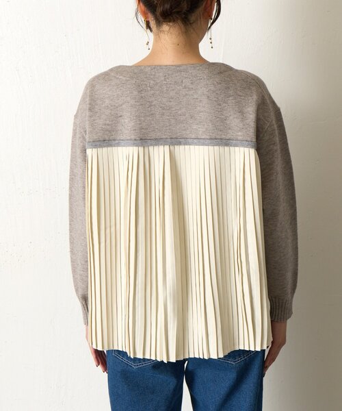 Jena espace merveilleux(ジェナ エスパスメルヴェイユ)の「【体系カバー◎】バックプリーツボートニット(ニット/セーター・レディース・グレー/パープル/ネイビー・FREE)」の15枚目の写真