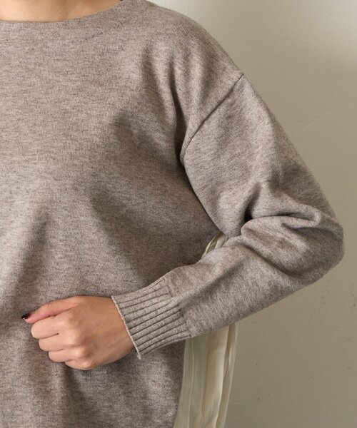 Jena espace merveilleux（ジェナ　エスパスメルヴェイユ）の「【体系カバー◎】バックプリーツボートニット（ニット/セーター・レディース・グレー/パープル/ネイビー・FREE）」の20枚目の写真