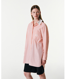 CURRENT（カレント）の「SPRING STRIPE OVERSIZED SHIRT [PINK]（シャツ/ブラウス）」