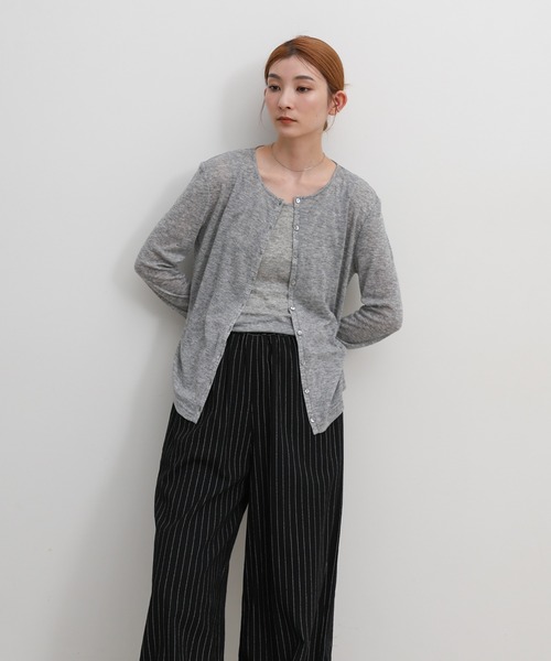 select MOCA(セレクトモカ)の「コットンブレンドストライプリラックスイージーパンツ(その他パンツ・レディース・アイボリー/ブラック系その他・FREE)」の22枚目の写真